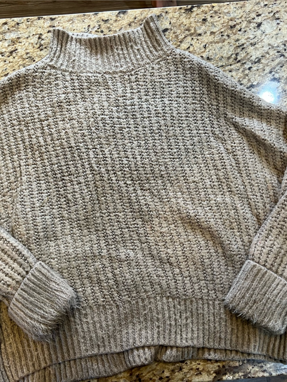 BKE Women's Turtleneck Sweater in Heather Taupe